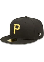 New Era Pittsburgh Pirates Mens Black POP SWEAT 5950 Fitted Hat