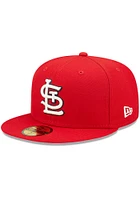 New Era St Louis Cardinals Mens Red POP SWEAT 5950 Fitted Hat