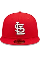 New Era St Louis Cardinals Mens Red POP SWEAT 5950 Fitted Hat