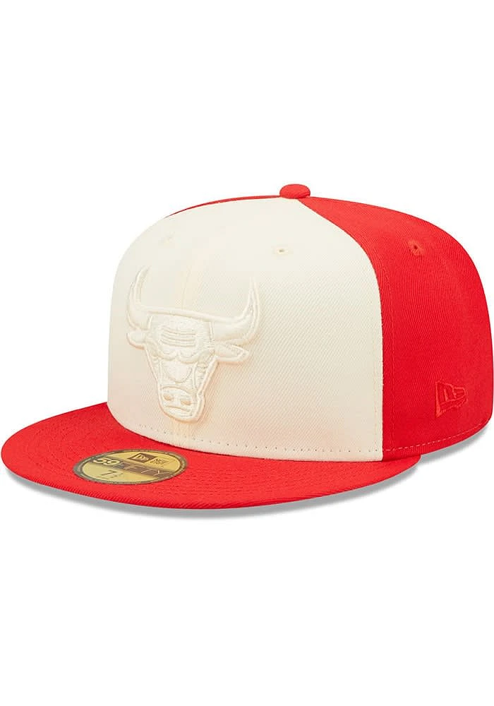 New Era Chicago Bulls Mens Red TONAL 2 TONE 5950 Fitted Hat