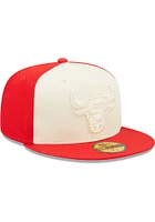 New Era Chicago Bulls Mens Red TONAL 2 TONE 5950 Fitted Hat