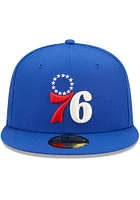 New Era Philadelphia 76ers Mens Blue POP SWEAT 5950 Fitted Hat