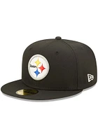 New Era Pittsburgh Steelers Mens Black POP SWEAT 5950 Fitted Hat