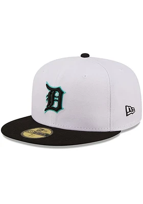 New Era Detroit Tigers Mens White 2T Color Pack 59FIFTY Iconic Fitted Hat