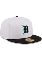 New Era Detroit Tigers Mens White 2T Color Pack 59FIFTY Iconic Fitted Hat
