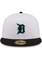 New Era Detroit Tigers Mens White 2T Color Pack 59FIFTY Iconic Fitted Hat