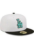 New Era Los Angeles Dodgers Mens White 2T Color Pack 59FIFTY Fitted Hat
