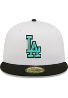 New Era Los Angeles Dodgers Mens White 2T Color Pack 59FIFTY Fitted Hat
