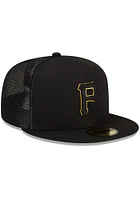 New Era Pittsburgh Pirates Mens Black 2022 Batting Practice 59FIFTY Fitted Hat
