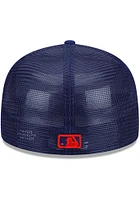 New Era Texas Rangers Mens Blue 2022 Batting Practice 59FIFTY Fitted Hat