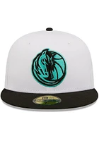 New Era Dallas Mavericks Mens White 2T Color Pack 59FIFTY Fitted Hat