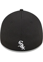 New Era Chicago White Sox Mens Black Team Vize 39THIRTY Flex Hat