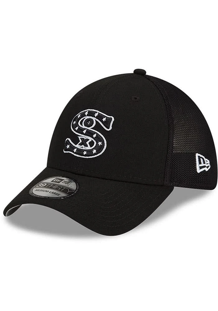 New Era Chicago White Sox Mens Black 2022 Batting Practice 39THIRTY Flex Hat