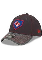 New Era Texas Rangers Mens Graphite 2022 Clubhouse 39THIRTY Flex Hat