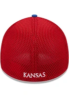 New Era Kansas Jayhawks Mens Blue Shadowed Neo 39THIRTY Flex Hat