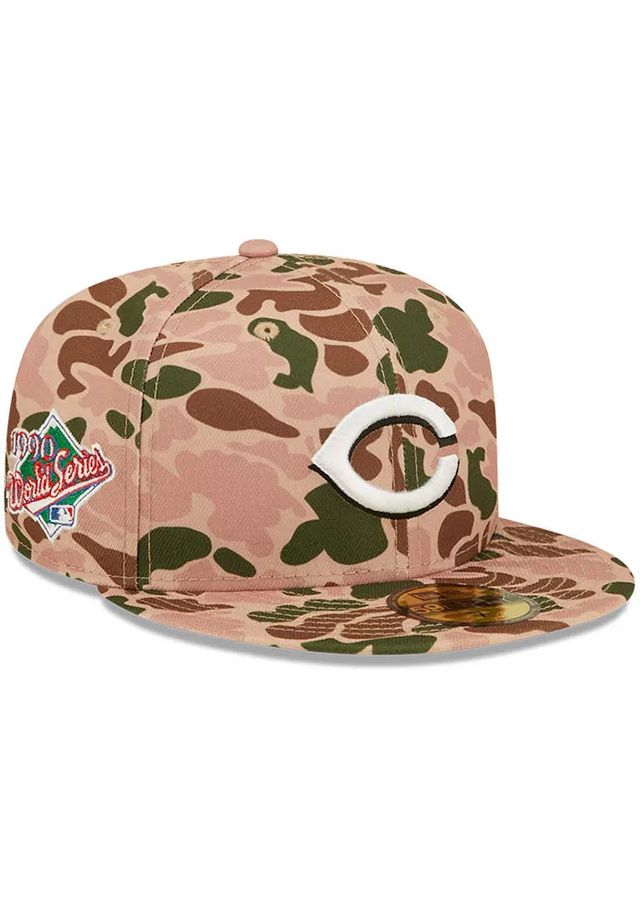 New Era Cincinnati Reds Mens Tan Duck Camo 59FIFTY Fitted Hat