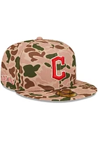 New Era Cleveland Guardians Mens Tan Duck Camo 59FIFTY Fitted Hat