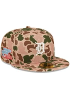 New Era Detroit Tigers Mens Tan Duck Camo 59FIFTY Fitted Hat
