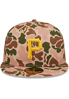 New Era Pittsburgh Pirates Mens Tan Duck Camo 59FIFTY Fitted Hat
