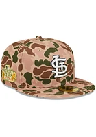 New Era St Louis Cardinals Mens Tan Duck Camo 59FIFTY Fitted Hat
