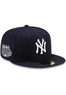 New Era York Yankees Mens Navy Blue Patch Up 59FIFTY Enhanced Fitted Hat