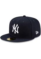 New Era York Yankees Mens Navy Blue Patch Up 59FIFTY Enhanced Fitted Hat