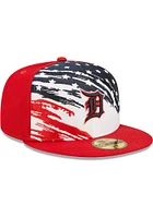 New Era Detroit Tigers Mens Red 2022 4th of July 59FIFTY Fitted Hat