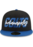 New Era Indianapolis Colts Mens Black 2022 NFL Draft 59FIFTY Fitted Hat