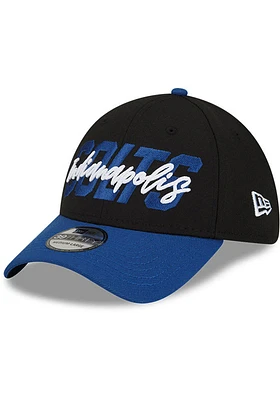 New Era Indianapolis Colts Mens Black 2022 NFL Draft 39THIRTY Flex Hat