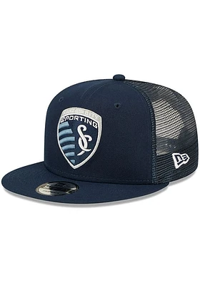 New Era Sporting Kansas City Navy Blue Classic Trucker 9FIFTY Mens Snapback Hat