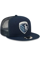 New Era Sporting Kansas City Navy Blue Classic Trucker 9FIFTY Mens Snapback Hat