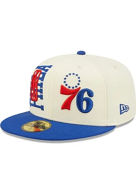 New Era Philadelphia 76ers Mens White 2022 NBA Draft 59FIFTY Fitted Hat