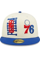 New Era Philadelphia 76ers Mens White 2022 NBA Draft 59FIFTY Fitted Hat