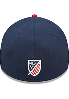 New Era Sporting Kansas City Mens Navy Blue MLS 2022 Americana 39THIRTY Flex Hat