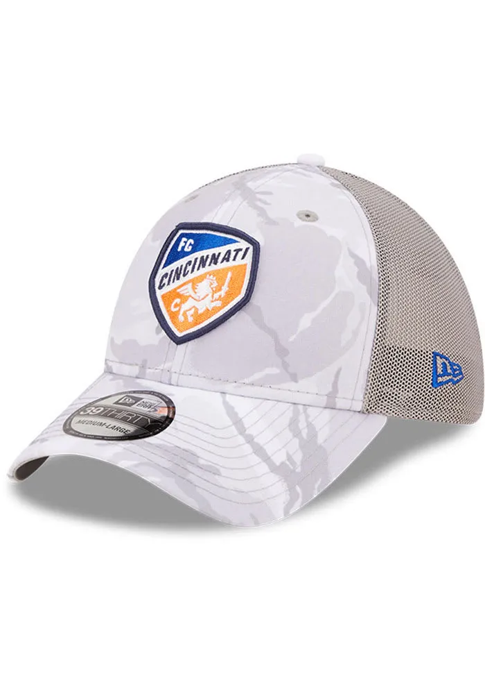 New Era FC Cincinnati Mens Grey MLS 2022 Salute to Service 39THIRTY Flex Hat