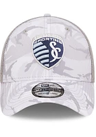 New Era Sporting Kansas City Mens Grey MLS 2022 Salute to Service 39THIRTY Flex Hat