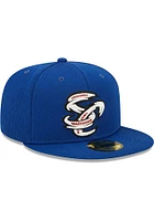 New Era Omaha Storm Chasers Mens Blue MiLB 2022 Batting Practice 59FIFTY Fitted Hat