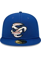 New Era Omaha Storm Chasers Mens Blue MiLB 2022 Batting Practice 59FIFTY Fitted Hat