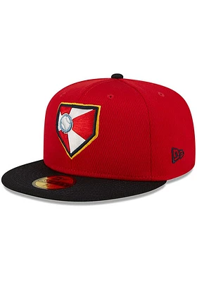 New Era Wichita Wind Surge Mens Red MiLB 2022 Batting Practice 59FIFTY Fitted Hat
