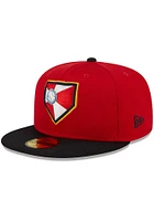 New Era Wichita Wind Surge Mens Red MiLB 2022 Batting Practice 59FIFTY Fitted Hat