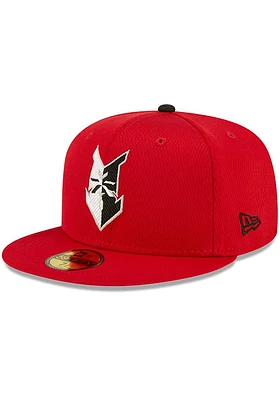 New Era Indianapolis Indians Mens Red MiLB 2022 Batting Practice 59FIFTY Fitted Hat