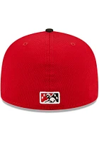 New Era Indianapolis Indians Mens Red MiLB 2022 Batting Practice 59FIFTY Fitted Hat