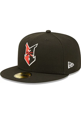 New Era Indianapolis Indians Mens Black MiLB 2022 Authentic Collection Iconic Fitted Hat