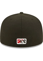 New Era Indianapolis Indians Mens Black MiLB 2022 Authentic Collection Iconic Fitted Hat