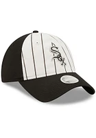 New Era Chicago White Sox Black Womens Striped Glam 9TWENTY Womens Adjustable Hat