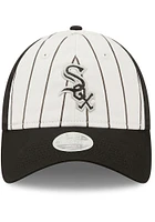 New Era Chicago White Sox Black Womens Striped Glam 9TWENTY Womens Adjustable Hat