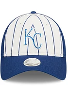 New Era Kansas City Royals Blue Womens Striped Glam 9TWENTY Womens Adjustable Hat