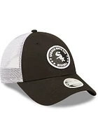 New Era Chicago White Sox Black Womens Glitter Circle 9FORTY Womens Adjustable Hat