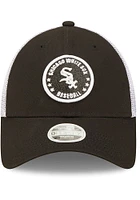 New Era Chicago White Sox Black Womens Glitter Circle 9FORTY Womens Adjustable Hat