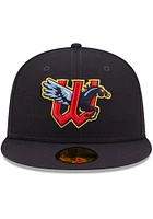 New Era Wichita Wind Surge Mens Navy Blue MiLB 2022 Authentic Collection Iconic Fitted Hat